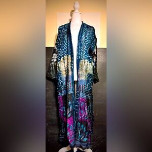 HUGE PRICE DROP! Handmade Tie-dyed Kimono Duster in 100% Recycled Sari Cotton❣️